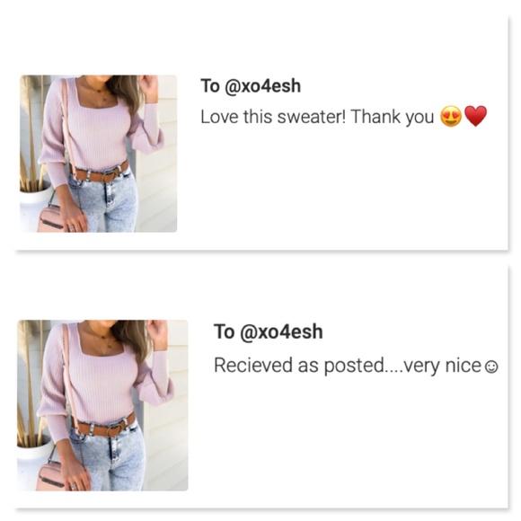 Lilac Puff Sleeve Square Neck Knit Top - Picture 11 of 12